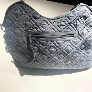Tory Burch grey diaper bag.